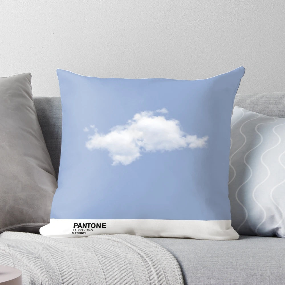 Serenity Blue Pantone Cloud Decorative Pillow