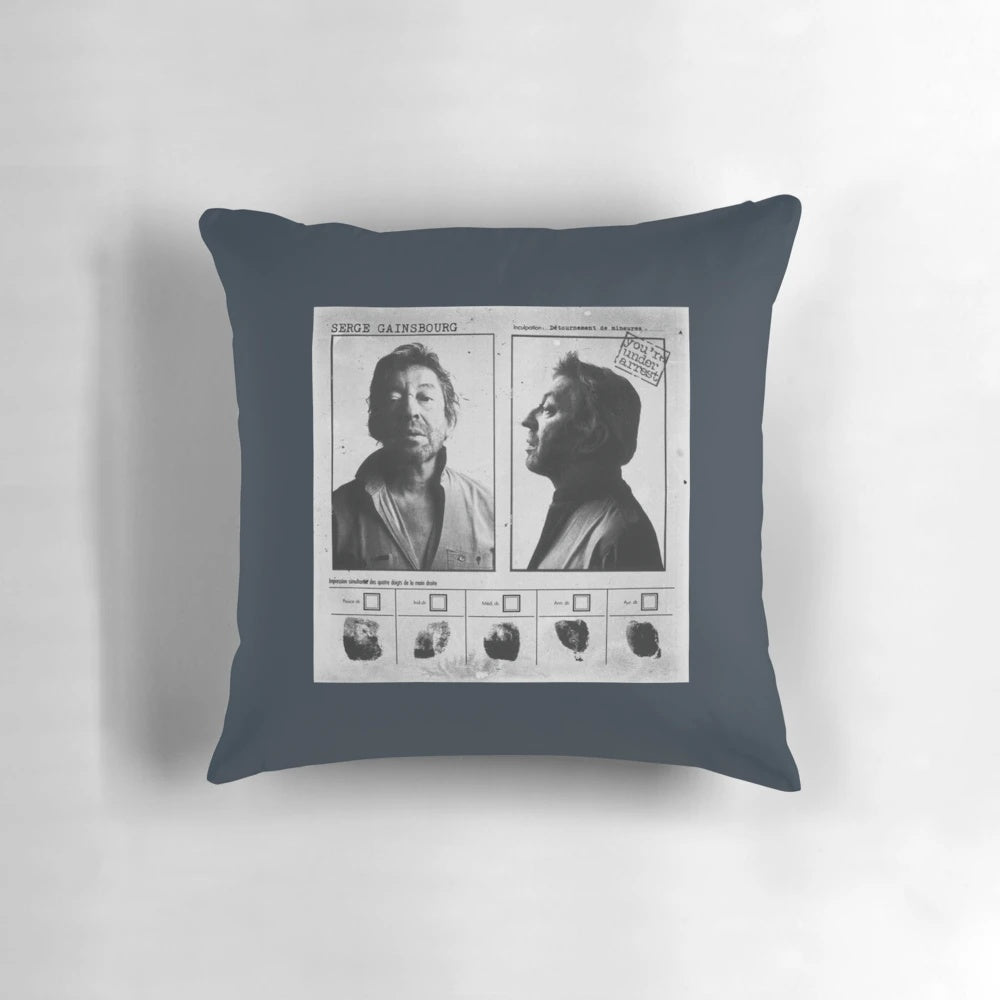 Serge Gainsbourg Pillow featuring the iconic French singer and musician