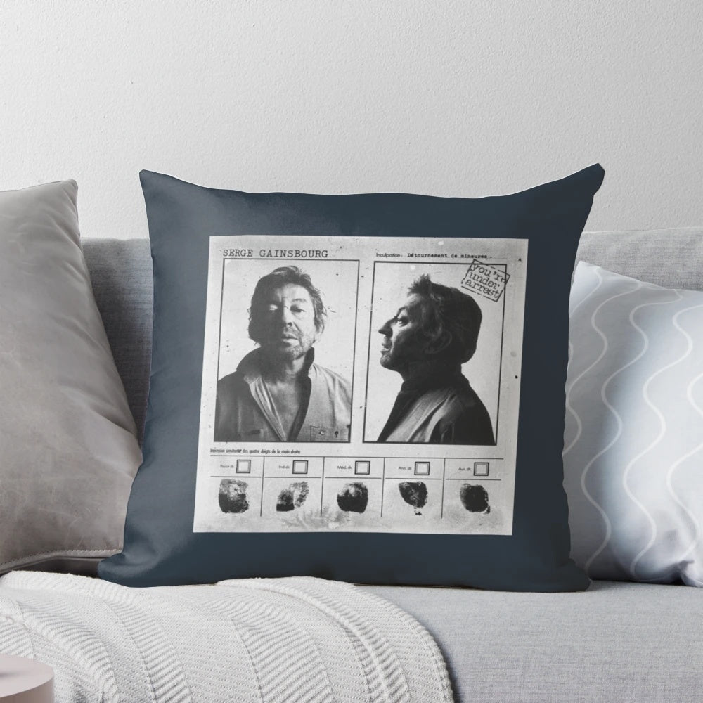 Serge Gainsbourg Pillow featuring the iconic French singer and musician