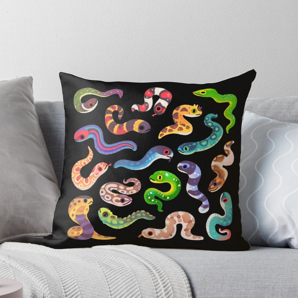 Serpent Day Pillow - Soft, Plush Pillow with Serpent/Snake Design