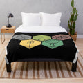 Settlers of Catan themed plush blanket with geek-inspired graphics