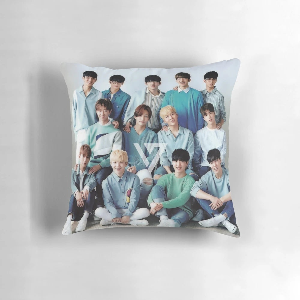 Seventeen Inspired Pillow Cover with Band Members