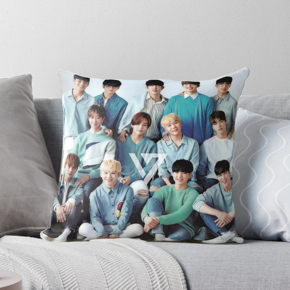 Seventeen Inspired Pillow Cover with Band Members