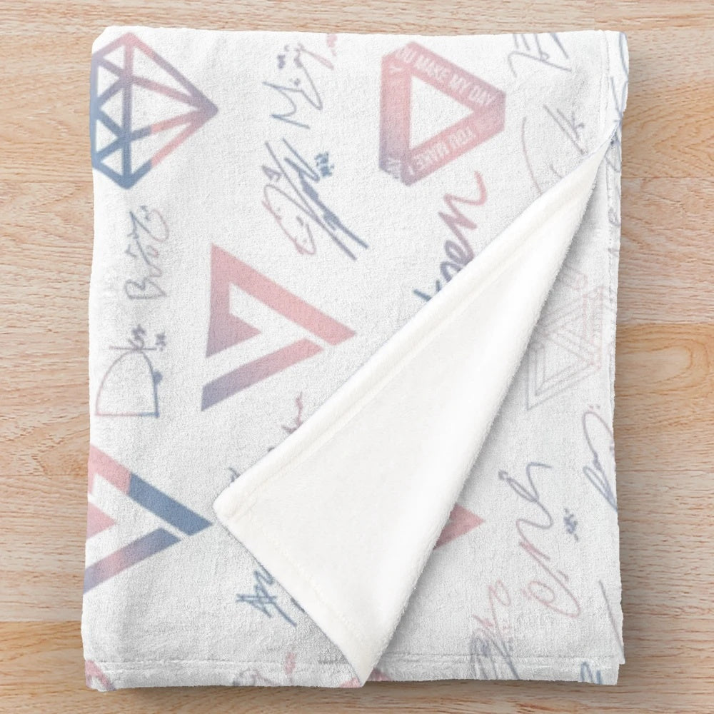 Plush blanket featuring the Seventeen logo and signature patterns