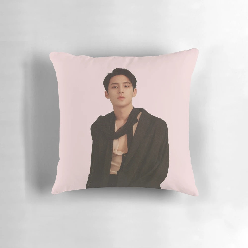 A high-quality plush pillow featuring K-pop idol Kim Mingyu from the group Seventeen