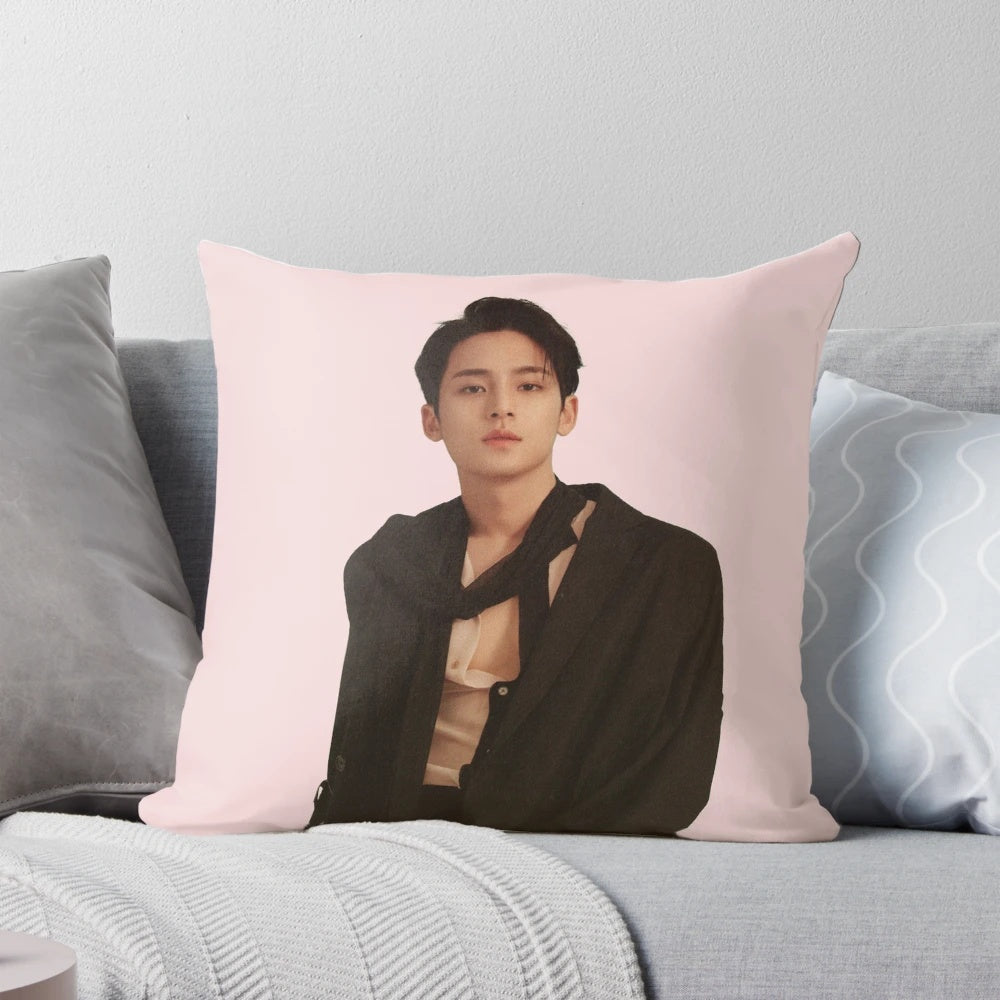 A high-quality plush pillow featuring K-pop idol Kim Mingyu from the group Seventeen