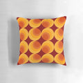 Vibrant burnt orange and white geometric pattern pillow with a retro 1970s-inspired design
