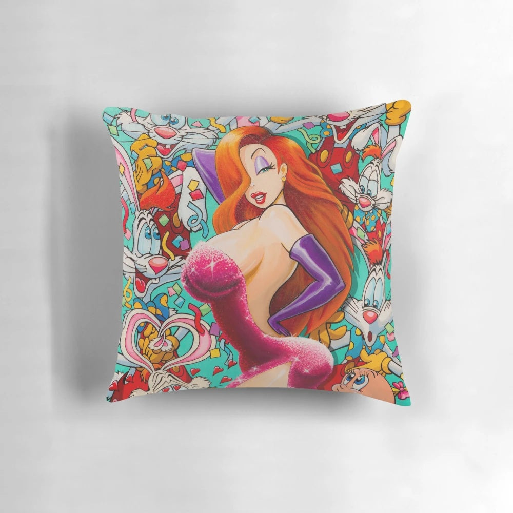Sexy and stylish Jessica Rabbit inspired throw pillow for home decor