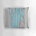 Shabby rustic weathered wood turquoise accent pillow with a coastal, nautical design