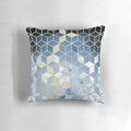 Shades of blue cubes geometric pattern decorative throw pillow