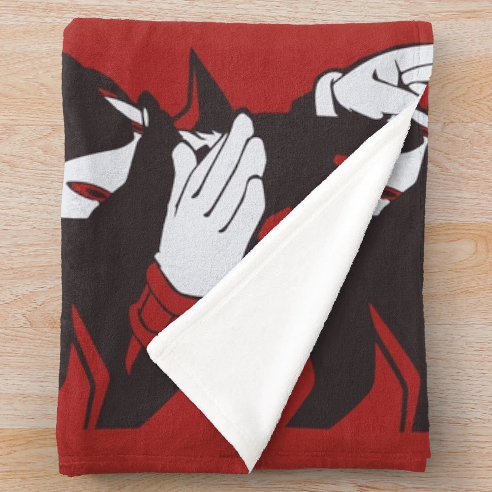 Shadow hedgehog anime-style plush blanket