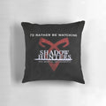 Shadowhunters fandom pillow featuring characters and ships from the popular TV show The Mortal Instruments