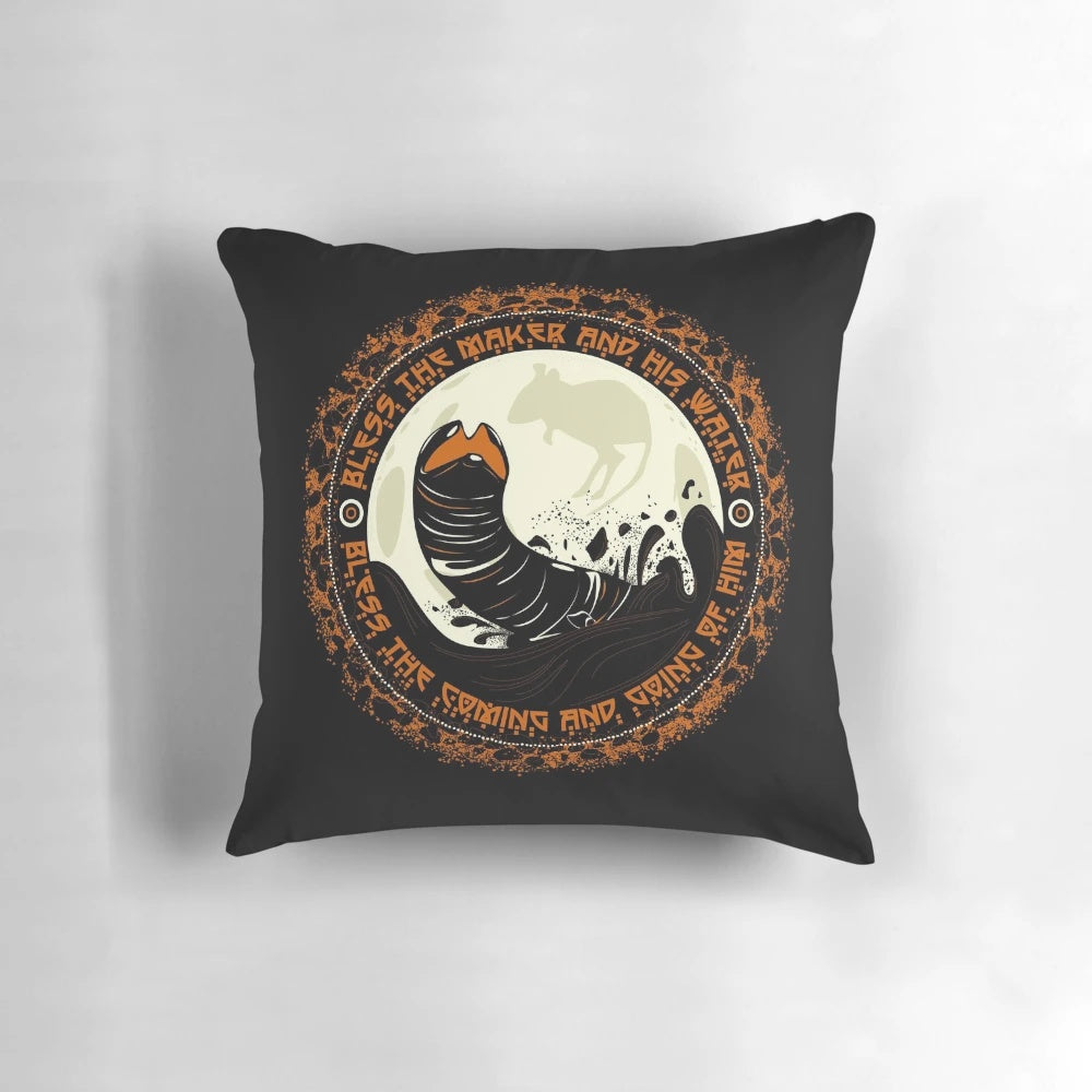 Shai Hulud sandworm throw pillow inspired by the science fiction classic Dune by Frank Herbert