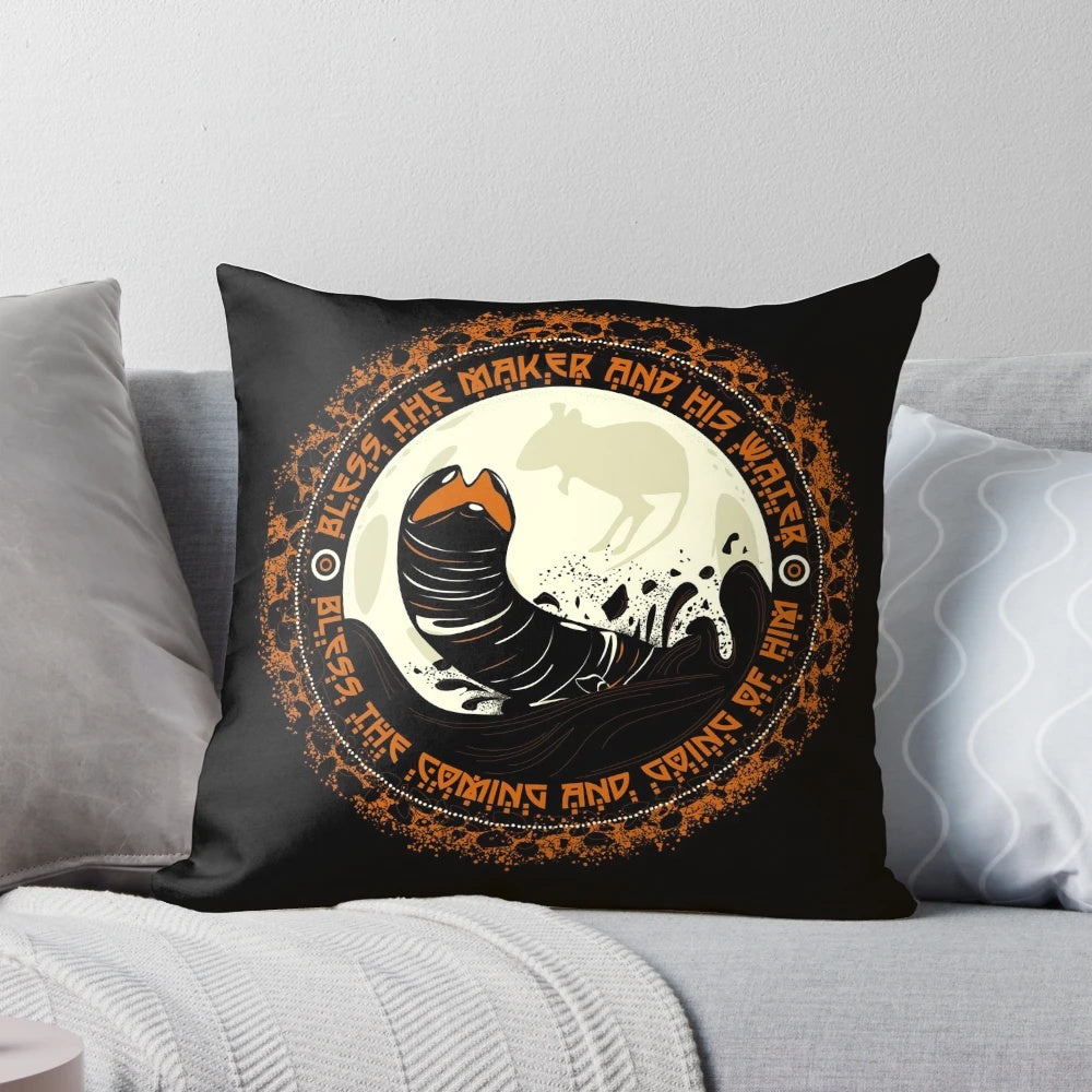 Shai Hulud sandworm throw pillow inspired by the science fiction classic Dune by Frank Herbert