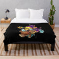 Cozy plush blanket featuring shaka ponk-inspired monkey artwork and nature-inspired design