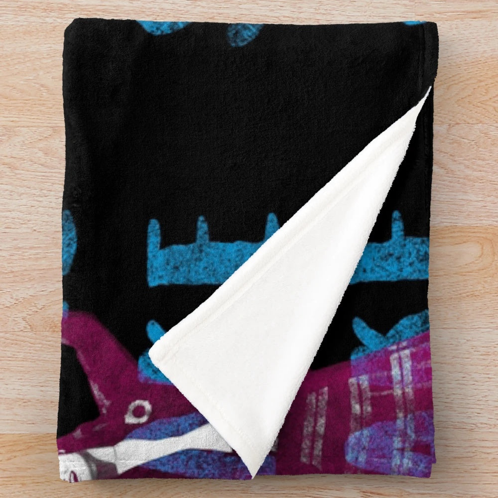 Shake Senora inspired plush blanket with fun 80s movie parody design
