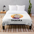 Colorful plush blanket featuring Shakira-inspired pop art design