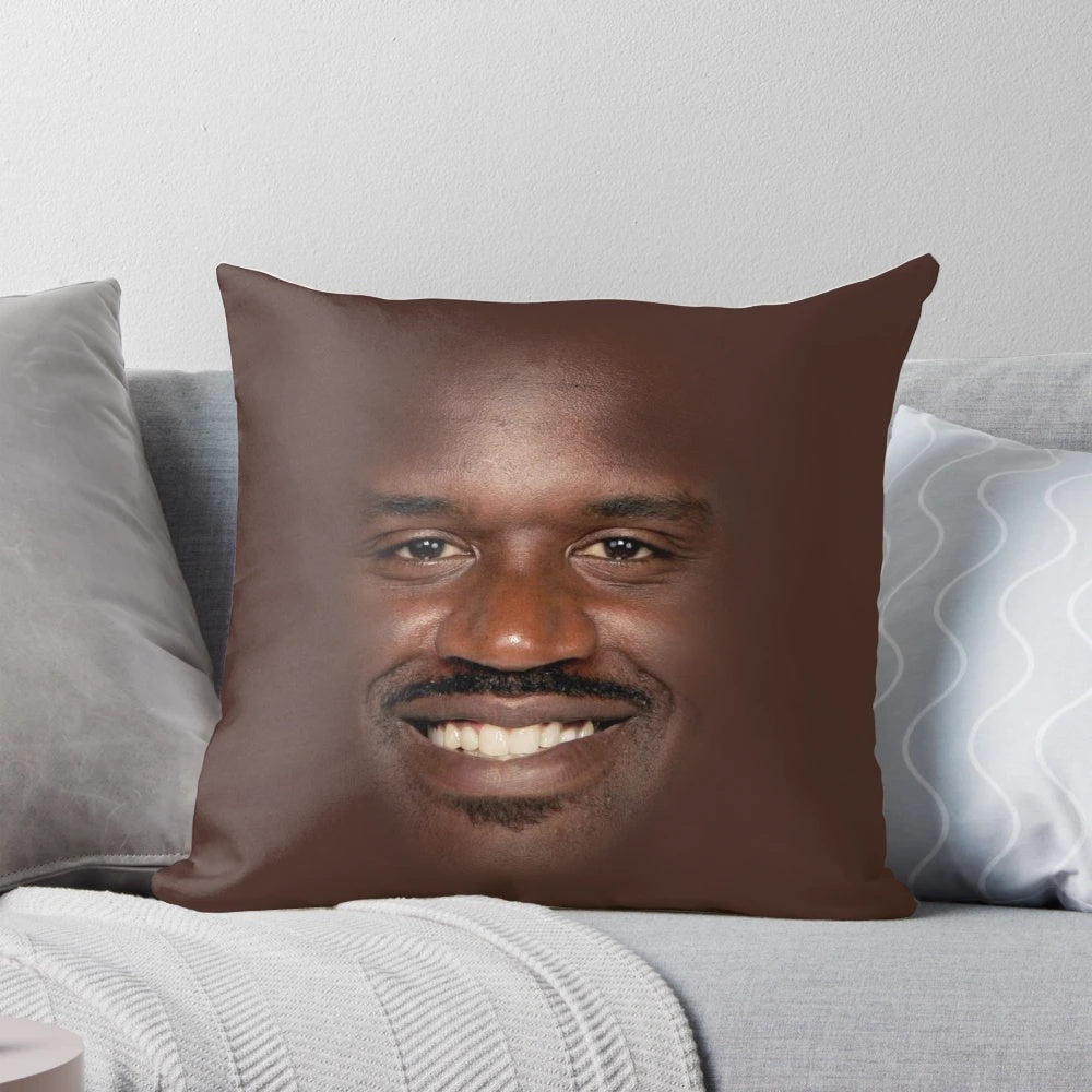 Shaq-inspired basketball cartoon-themed pillow