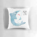 A stylish "Fight Me." pillow with a fun shark design, perfect for marine and ocean enthusiasts.