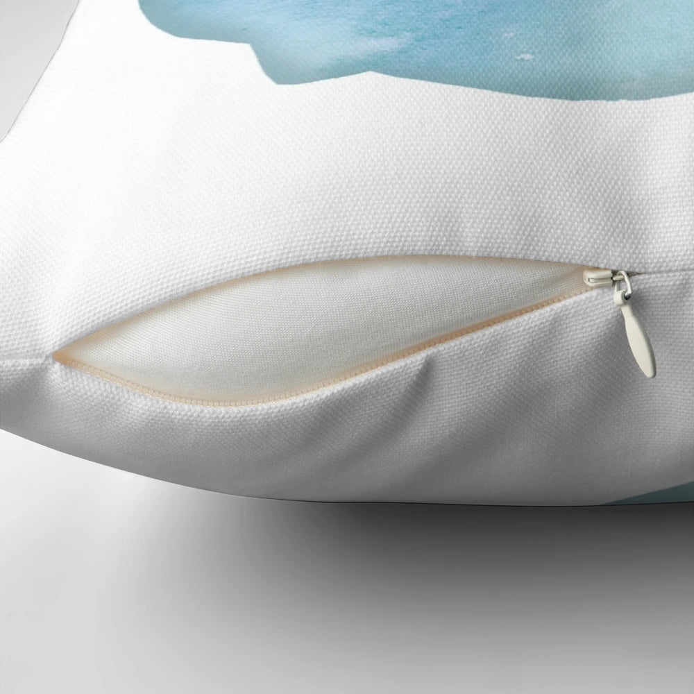 A stylish "Fight Me." pillow with a fun shark design, perfect for marine and ocean enthusiasts.