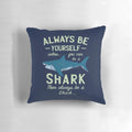 Plush shark-shaped pillow with fun, playful design