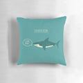 Sharkasm Pillow featuring a cute and sarcastic shark cartoon design