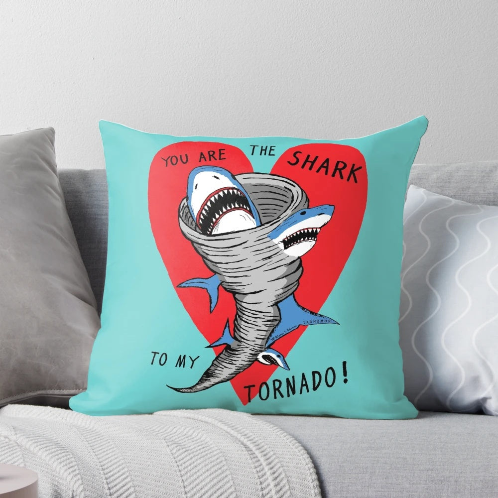 Sharknado tornado plush pillow, a unique and geeky Valentine's Day gift