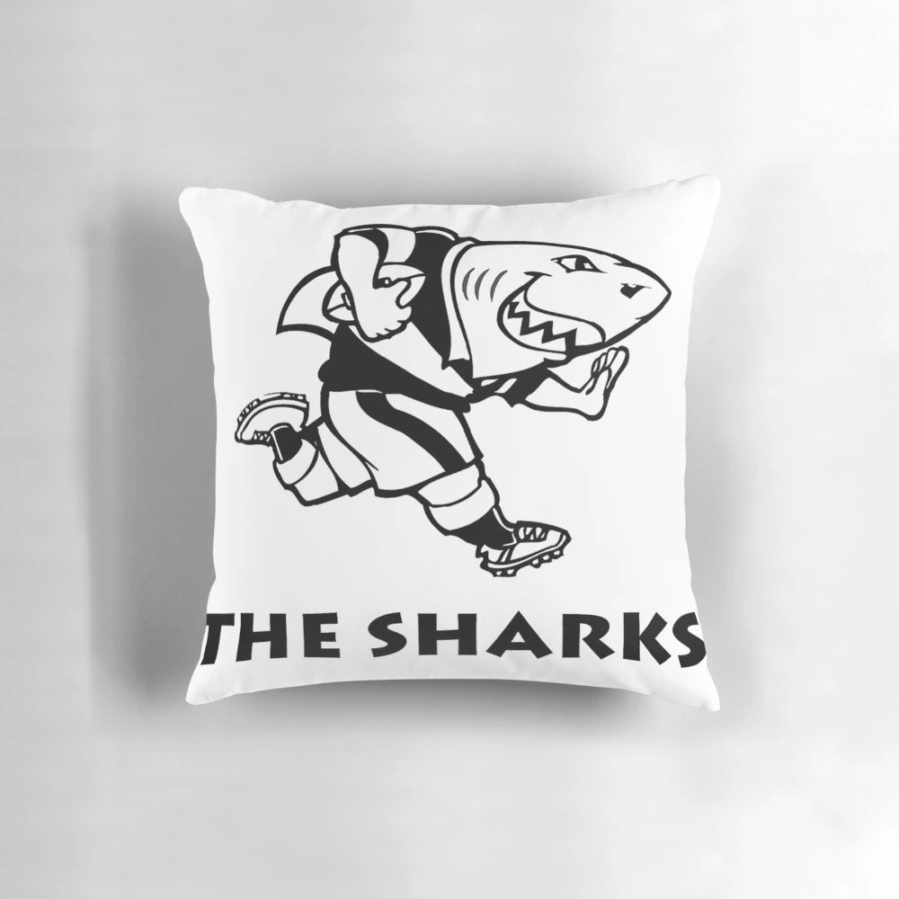 Sharks rugby supporter gear pillow with rugby ball design
