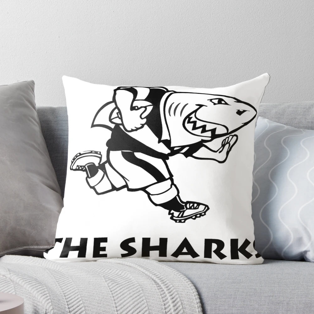 Sharks rugby supporter gear pillow with rugby ball design