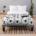 Black Sheep Plush Blanket with Cute Sheep Artwork