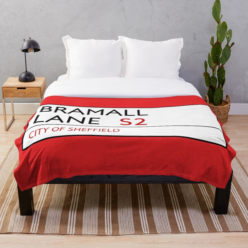 Sheffield United Plush Blanket with Bramall Lane Street Sign Design