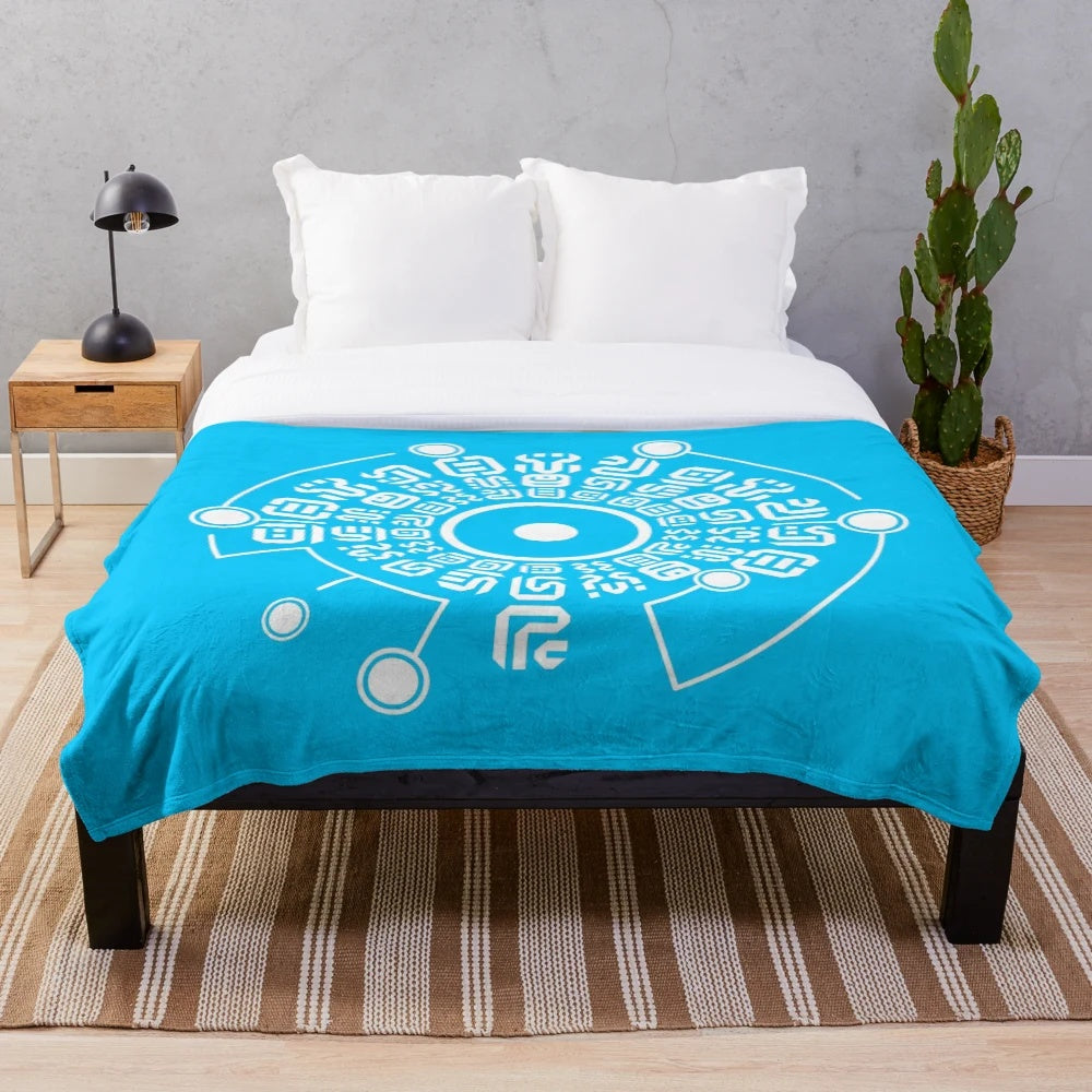 Sheikah Rune Inspired Plush Blanket for Legend of Zelda Fans