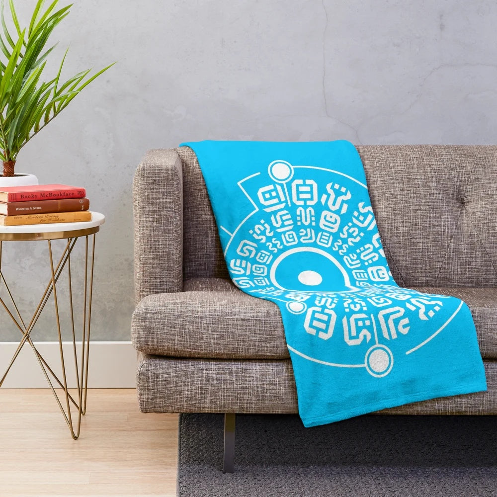 Sheikah Rune Inspired Plush Blanket for Legend of Zelda Fans