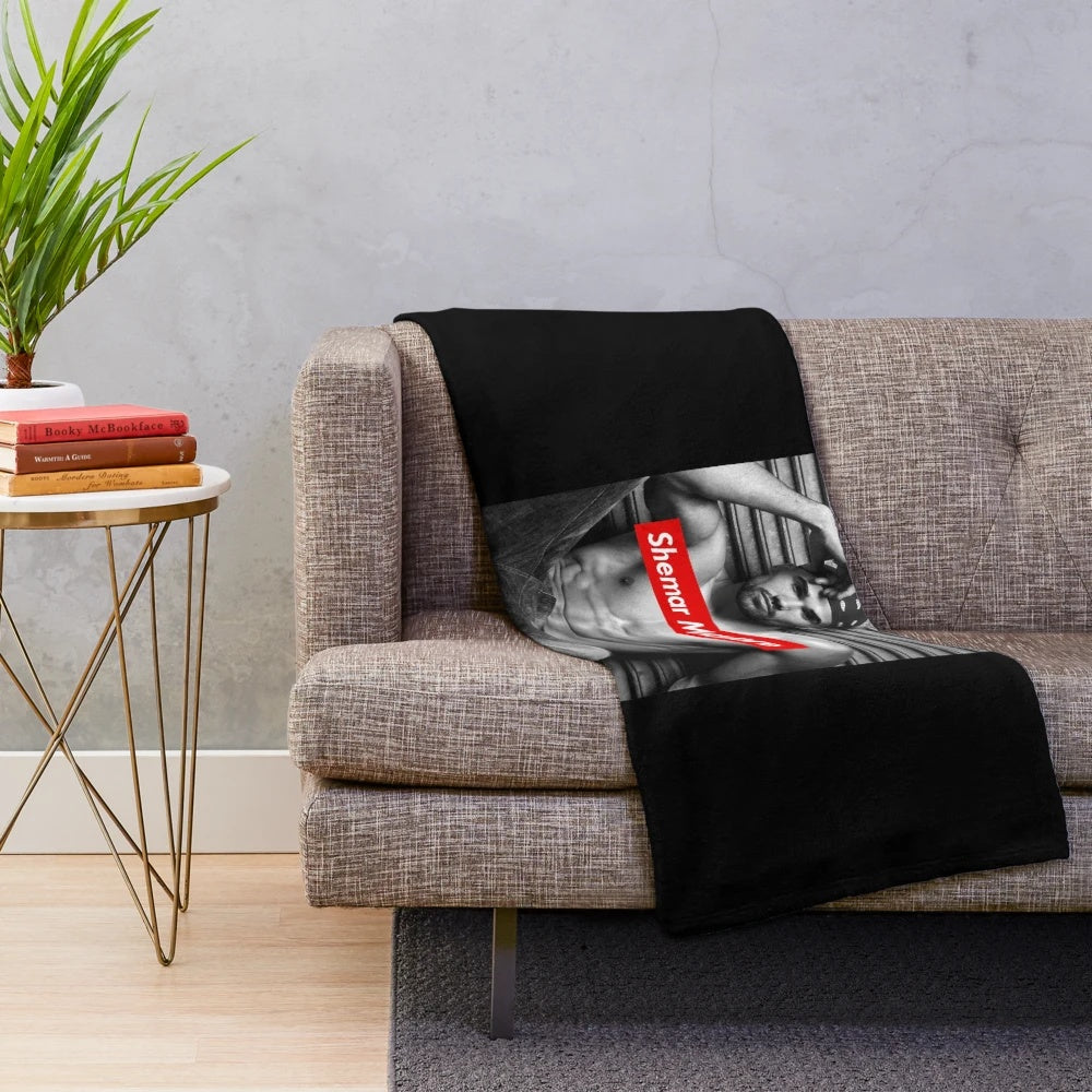Shemar Moore inspired music vintage plush blanket