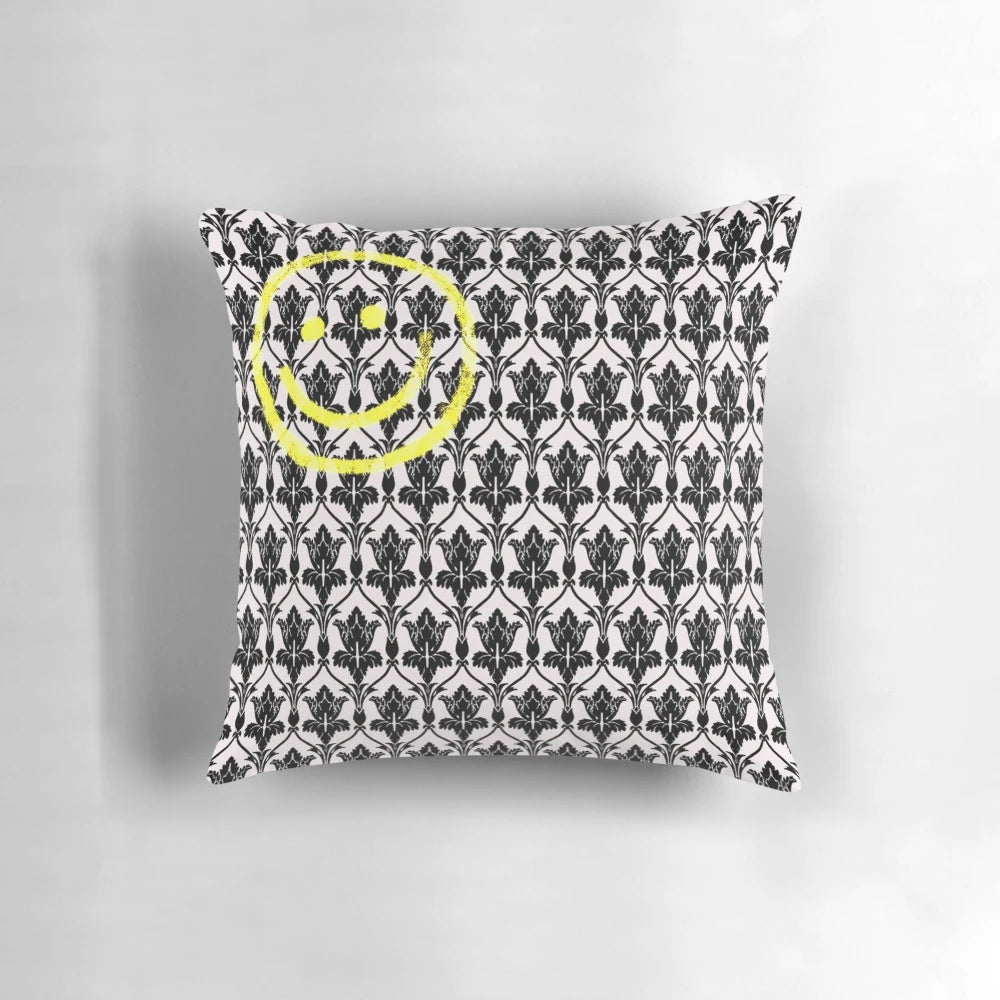Sherlock Holmes and John Watson decorative throw pillow with art nouveau style design
