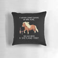 Shetland pony horse and wine themed funny decorative pillow with humorous design