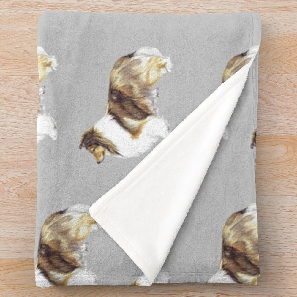 Shetland Sheepdog Themed Plush Blanket