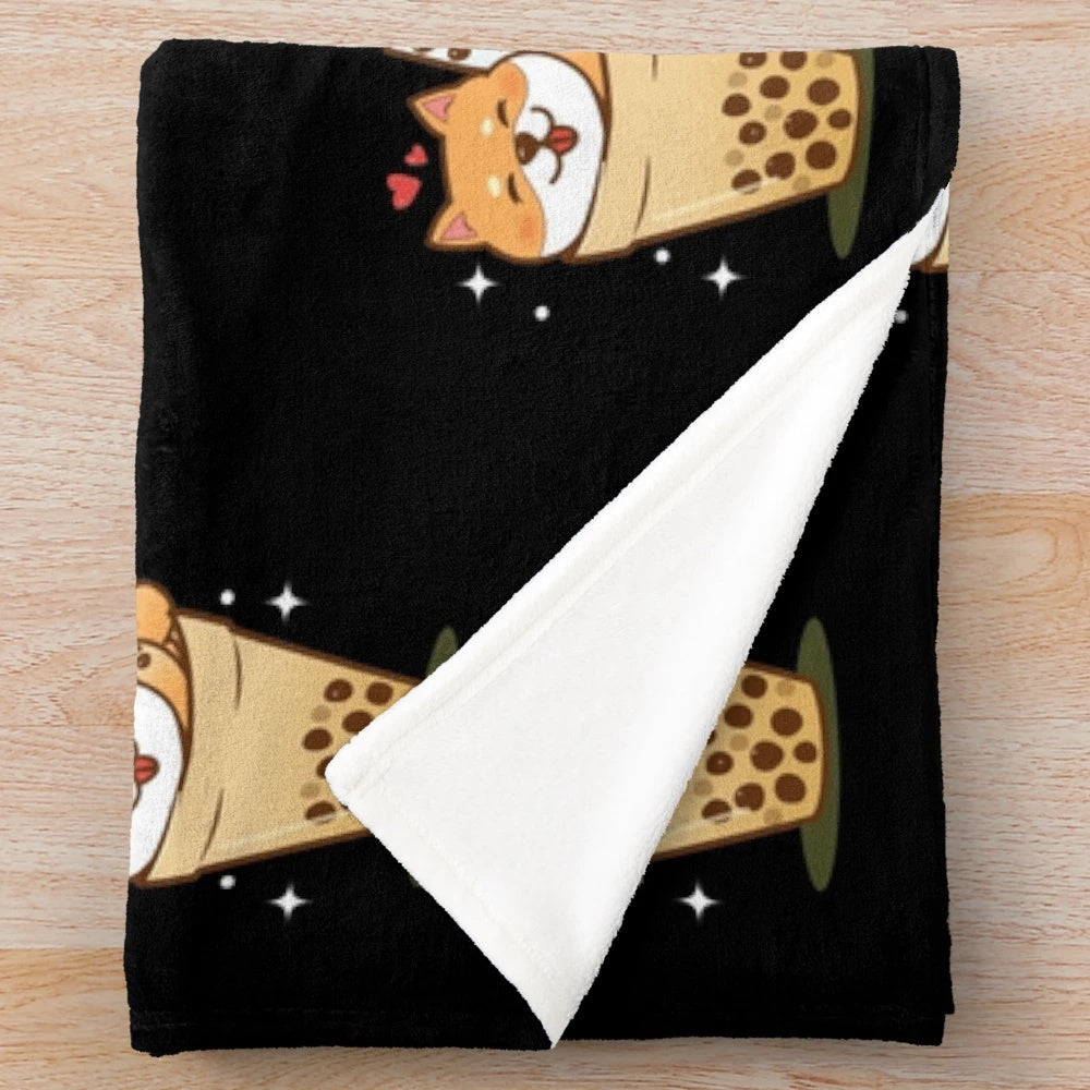 Shiba Inu-themed plush blanket with adorable dog design