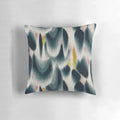 Shibori patterned pillow with indigo, watercolor, and textural design