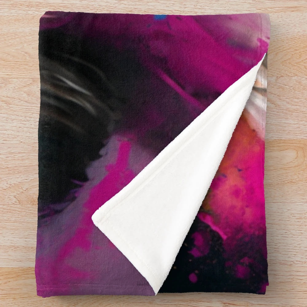 Shih tzu plush blanket with synesthetic splash painting design