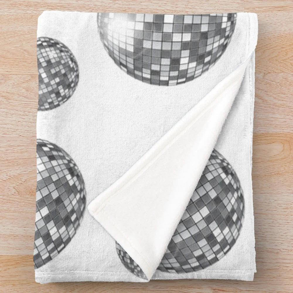 Shiny disco ball plush blanket for fun and glamorous party decor
