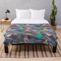 Holographic plush blanket with a mesmerizing, futuristic design