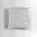 Closeup of a silver sparkle decorative throw pillow