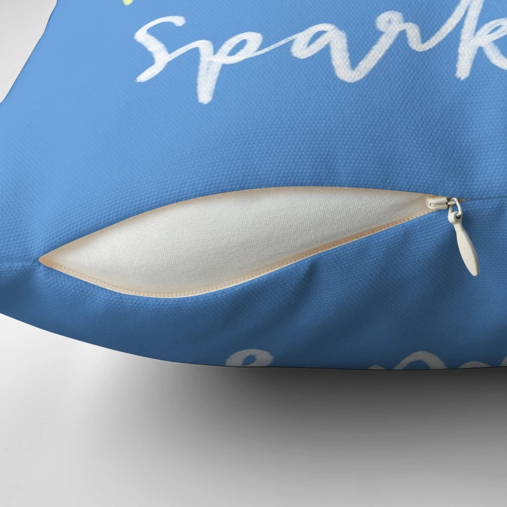 Shimmering 'Keep on Sparkling' inspirational pillow