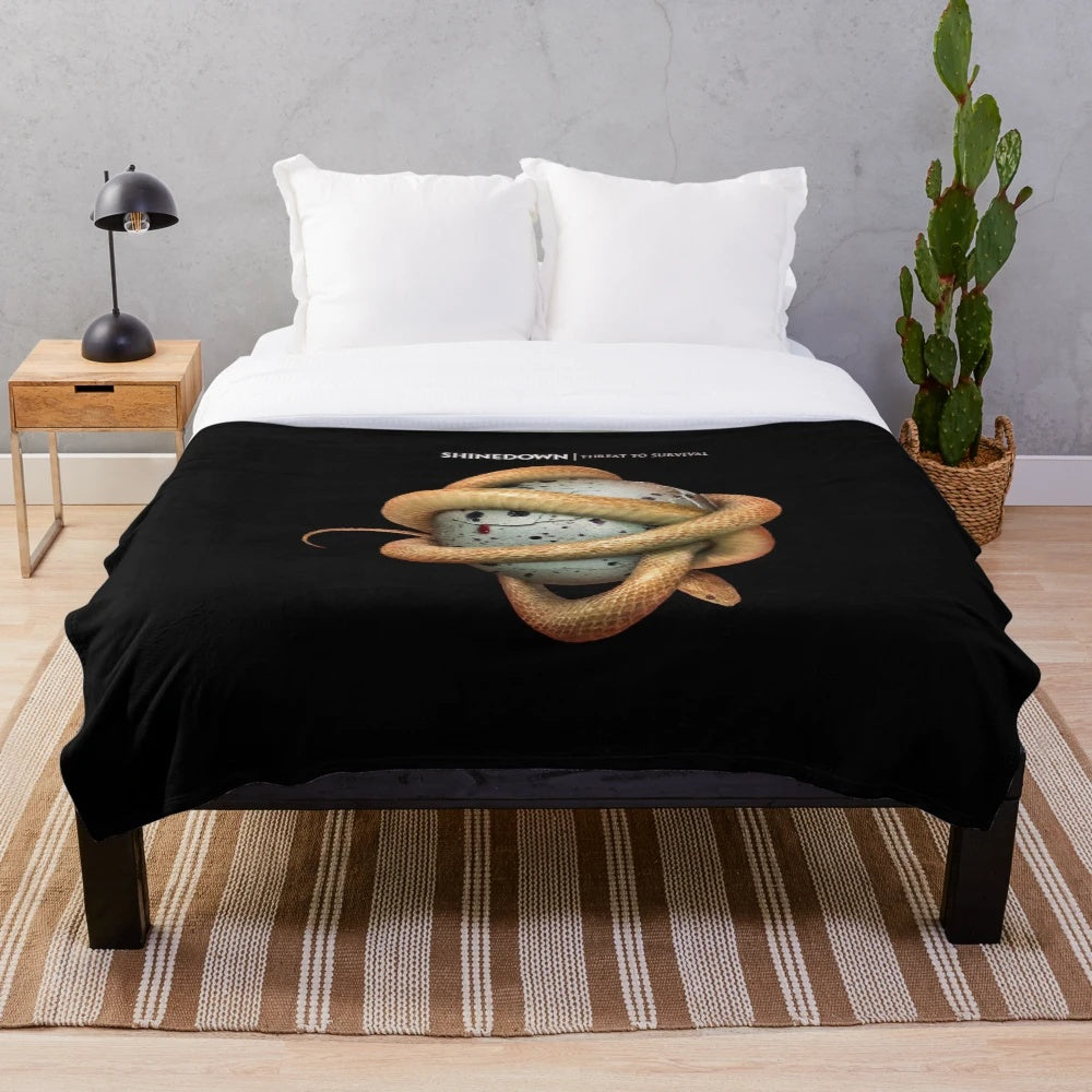 Shinedown-inspired plush blanket with band name and album title graphics