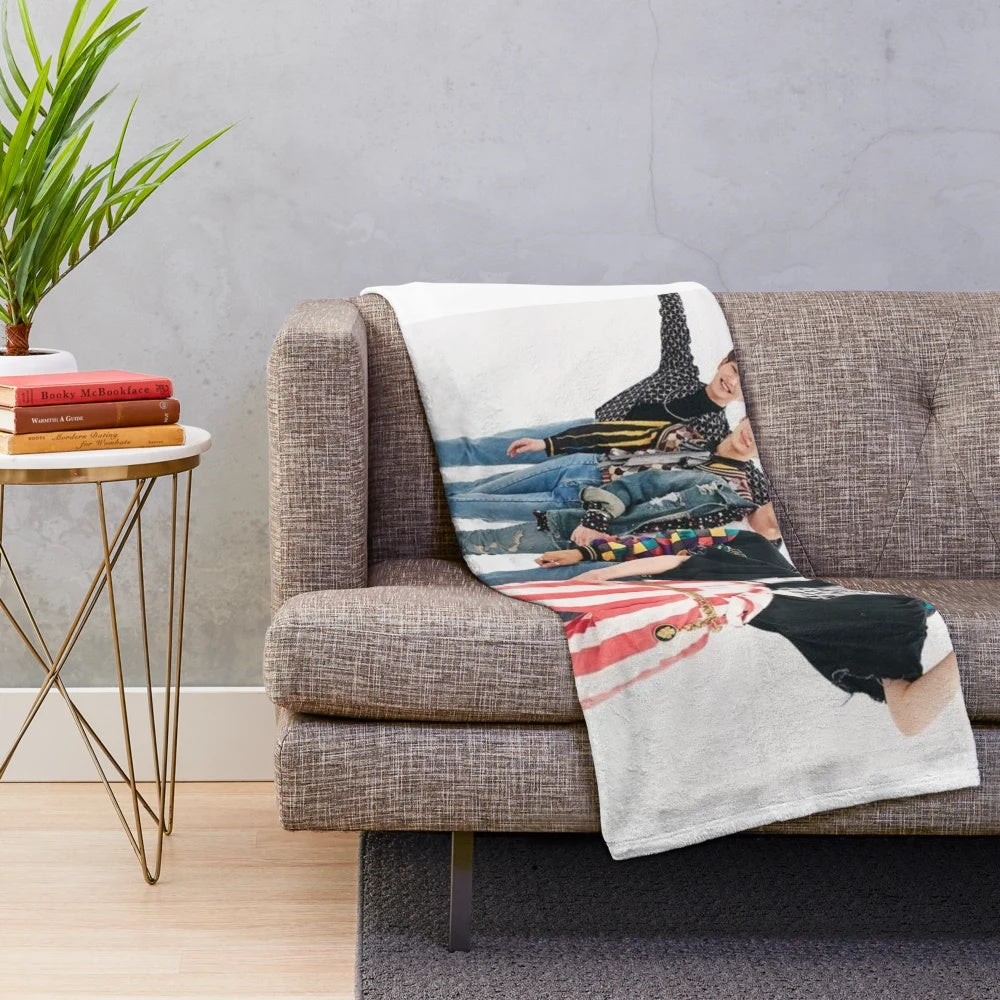 Shinee inspired 1 of 1 plush blanket featuring the korean group