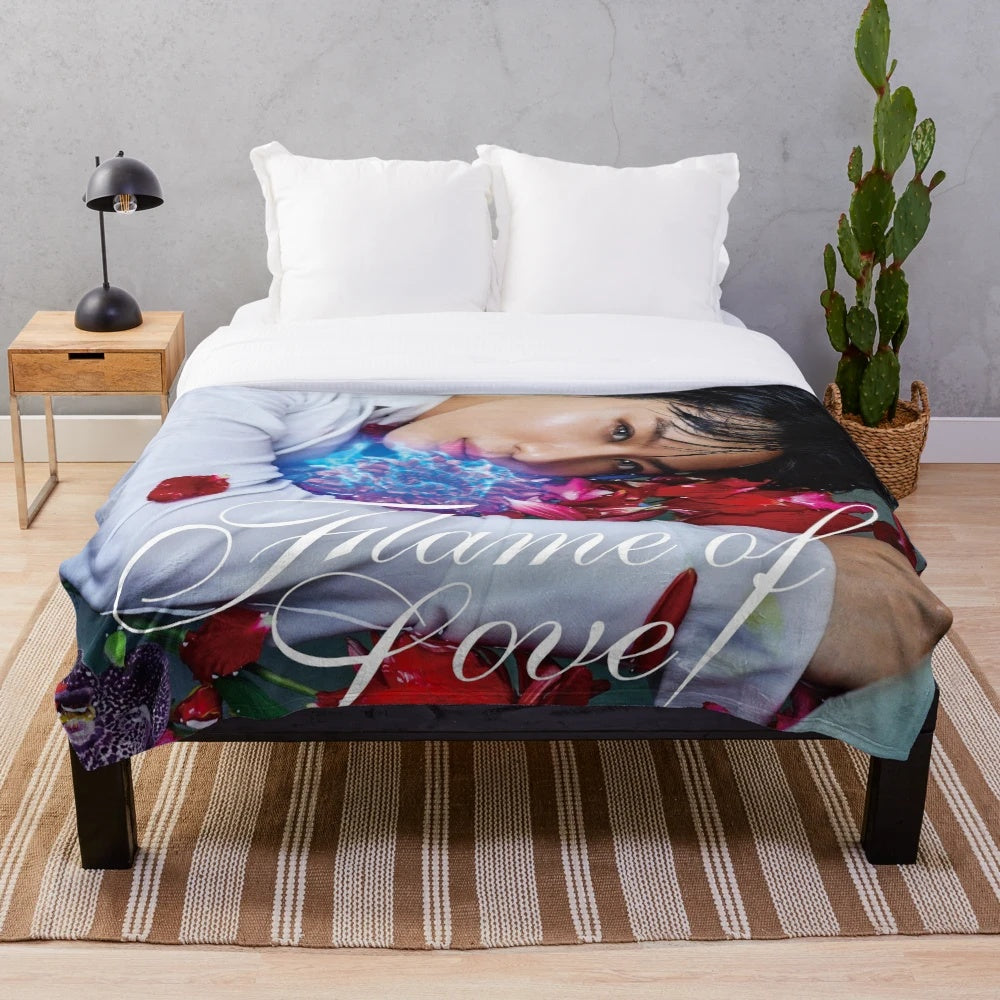 Shinee Taemin inspired plush blanket with "Flame of Love" design