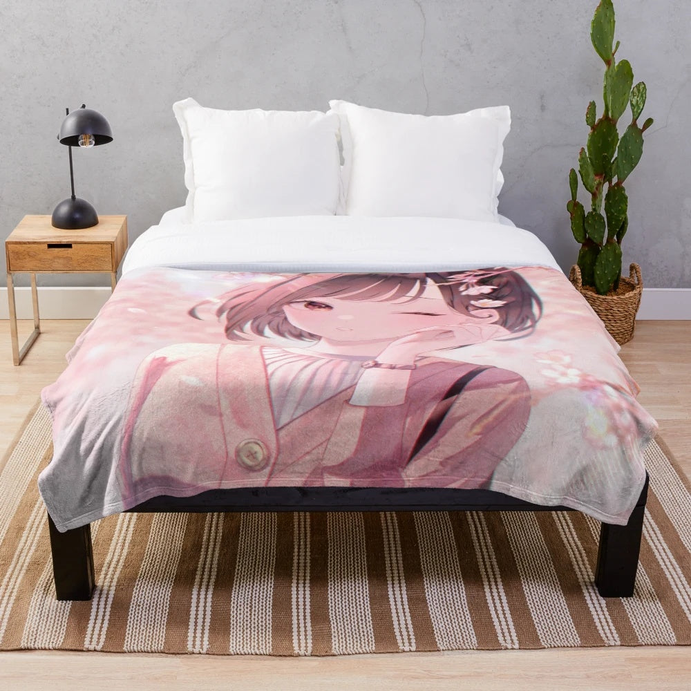 Shinonome Ena anime character plush blanket