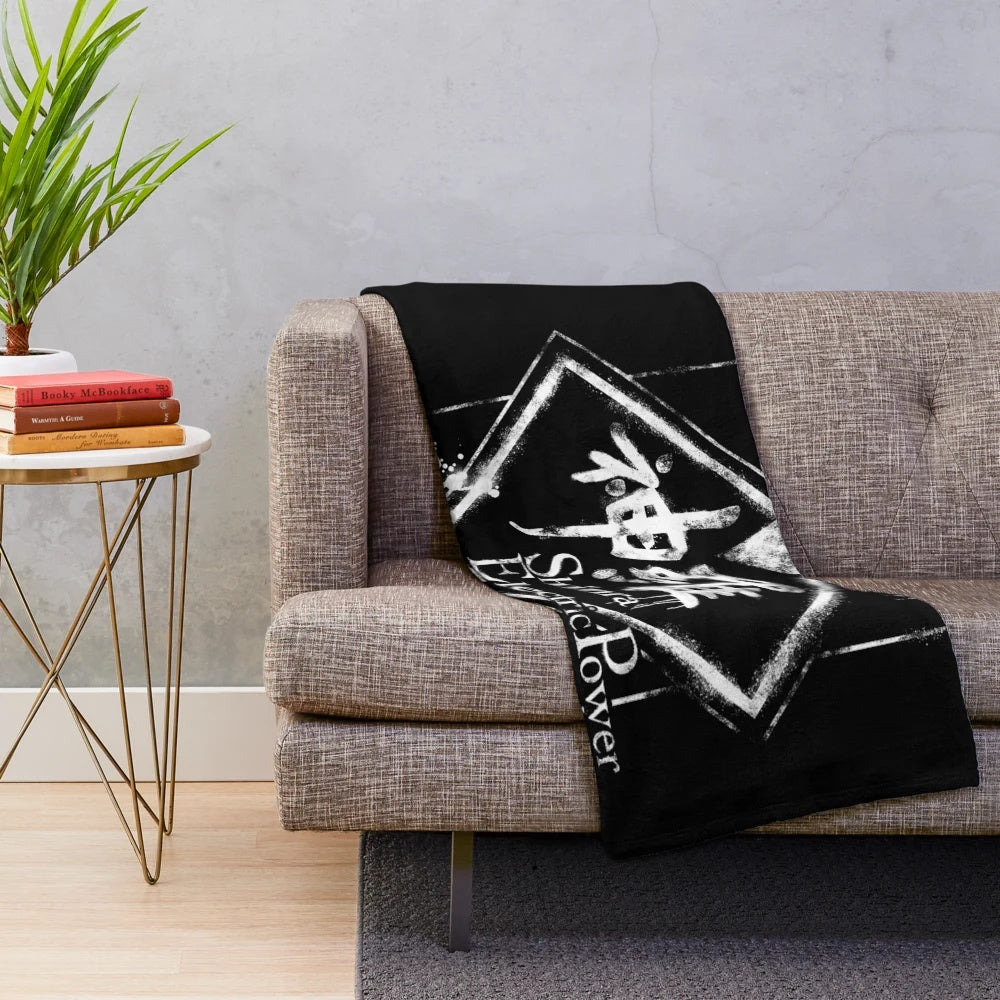 Shinra-Inspired Plush Blanket featuring Final Fantasy 7 characters