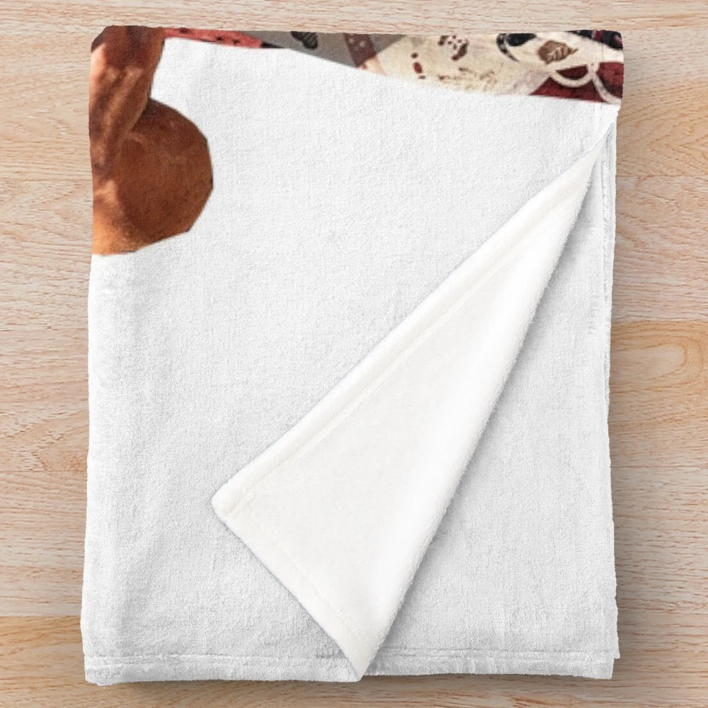 Shirtless Tom Holland inspired plush blanket with abs and smiling design